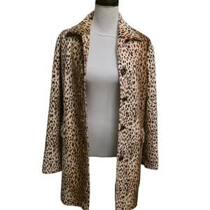 Vintage Blamc Noir Faux Fur Leopard Print coat Sz M